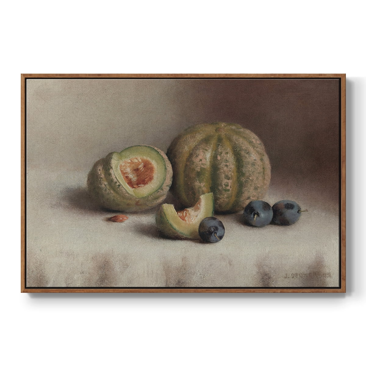 Vintage Botanical Print-XLVIII By Wexford Home Framed in Walnut Wood Gallery Wrapped Canvas 17 in. x 25 in.