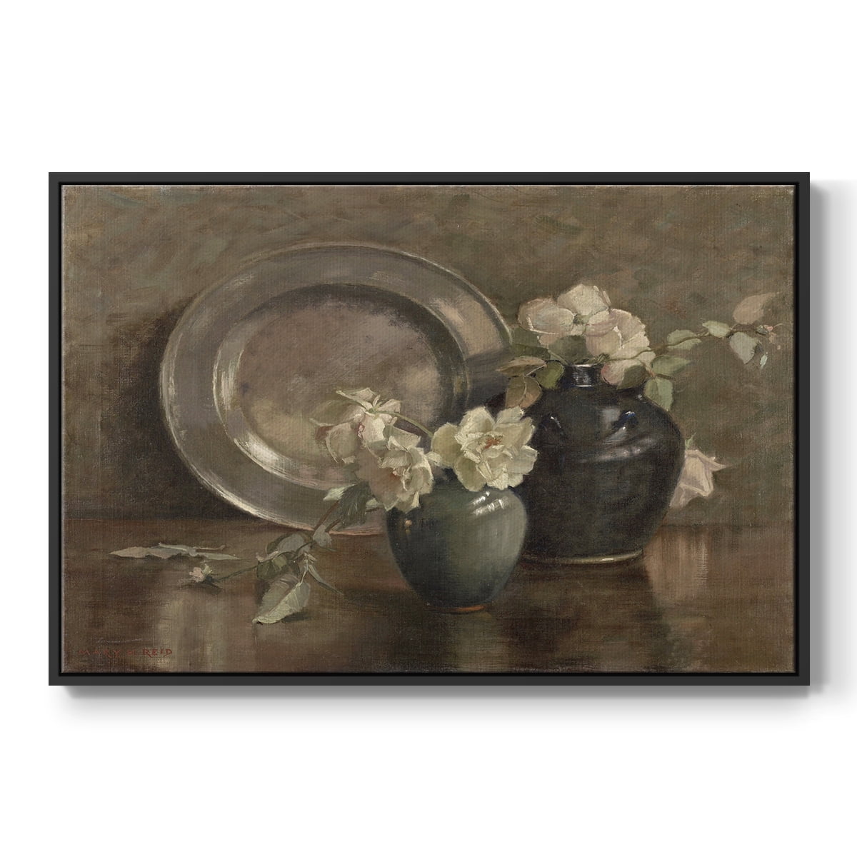 Vintage Botanical Print-XXXIV By Wexford Home Framed in Black Wood Gallery Wrapped Canvas 17 in. x 25 in.