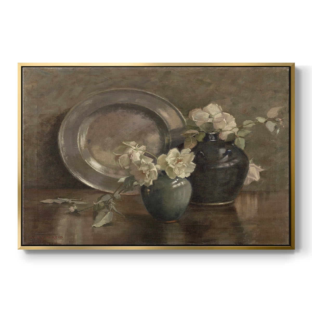 Vintage Botanical Print-XXXIV By Wexford Home Framed in Gold Wood Gallery Wrapped Canvas 25 in. x 37 in.