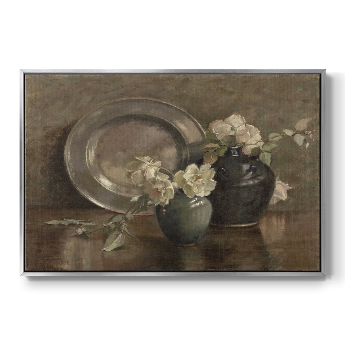 Vintage Botanical Print-XXXIV By Wexford Home Framed in Silver Wood Gallery Wrapped Canvas 17 in. x 25 in.