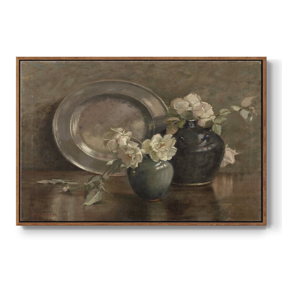 Vintage Botanical Print-XXXIV By Wexford Home Framed in Walnut Wood Gallery Wrapped Canvas 25 in. x 37 in.