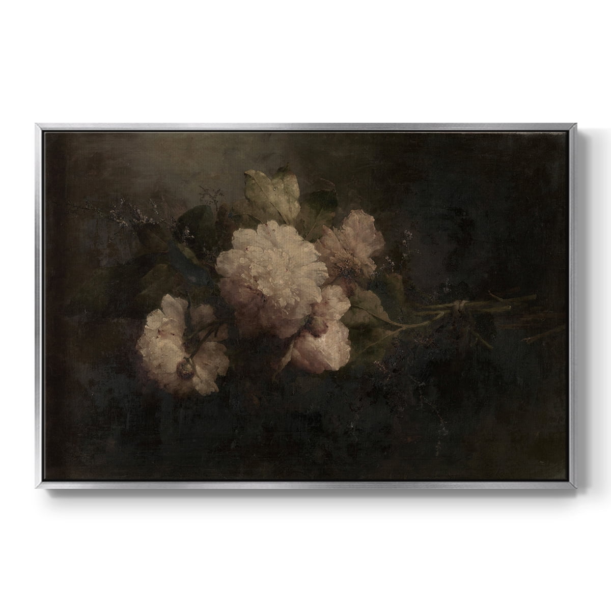 Vintage Botanical Print-XXXIX By Wexford Home Framed in Silver Wood Gallery Wrapped Canvas 25 in. x 37 in.