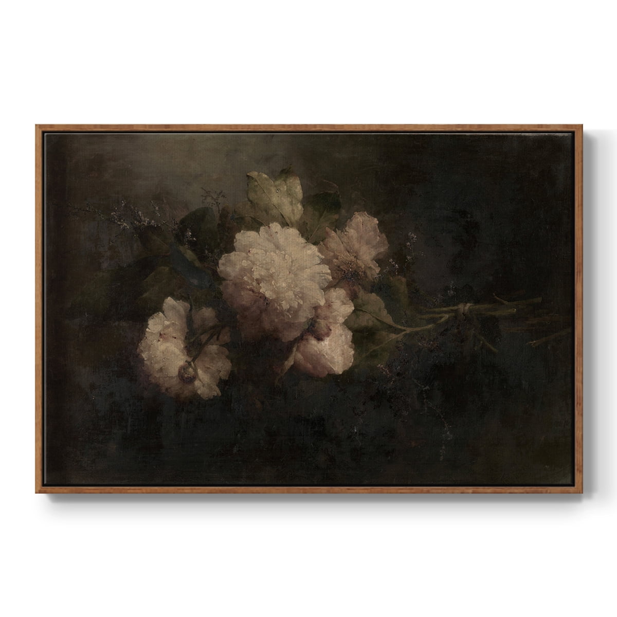 Vintage Botanical Print-XXXIX By Wexford Home Framed in Walnut Wood Gallery Wrapped Canvas 25 in. x 37 in.