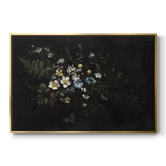 Vintage Botanical Print-XXXV By Wexford Home Framed in Gold Wood Gallery Wrapped Canvas 25 in. x 37 in.
