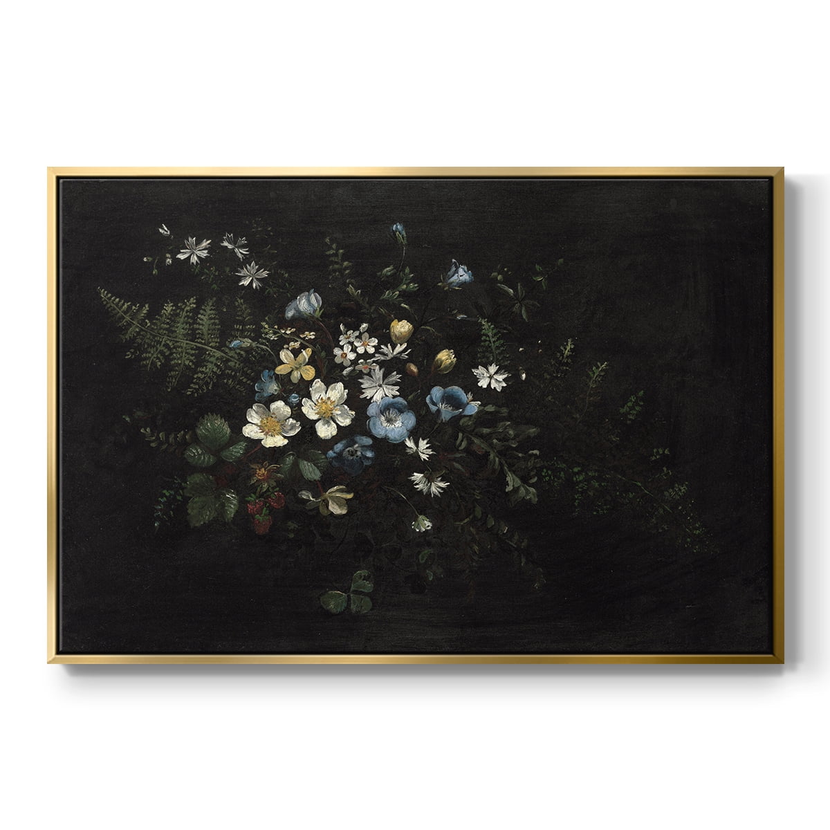 Vintage Botanical Print-XXXV By Wexford Home Framed in Gold Wood Gallery Wrapped Canvas 27 in. x 41 in.
