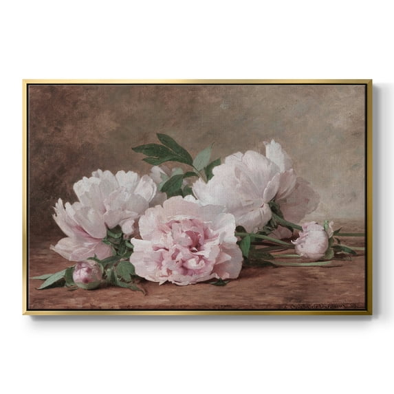 Vintage Botanical Print-XXXVI By Wexford Home Framed in Gold Wood Gallery Wrapped Canvas 17 in. x 25 in.