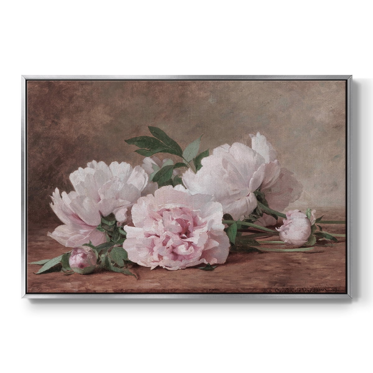 Vintage Botanical Print-XXXVI By Wexford Home Framed in Silver Wood Gallery Wrapped Canvas 25 in. x 37 in.