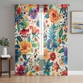 thumbnail image 1 of Vintage Botanical Sheer Curtains 63 Inch Length 2 Panels Set, Spring Floral Summer Vintage Voile Window Treatment Rod Pocket Curtains Sheers Drapes for Bedroom/Living Room/Kitchen 52x"63"x2, 1 of 7