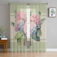 thumbnail image 1 of Vintage Botanical Sheer Curtains 72 Inches Long 2 Panels Set, Window Sheer Curtains for Living Room/Bedroom, Spring Floral Teal Pink Watercolor Light Filtering Rod Pocket Curtain 52'' x 72'' x 2, 1 of 7