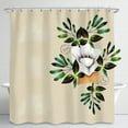 thumbnail image 1 of Vintage Botanical Shower Curtain - Cream with White Flower & Green Leaves, 1 of 5