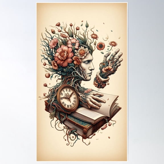 Vintage Botanical Surrealism Poster Wall Art, Modern Wall Decor For Living Room Bedroom, 8x12 UNFRAMED