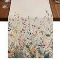 thumbnail image 1 of Vintage Botanical Table Runner 108 Inches Long,Spring Floral Summer Botanical Rustic Cotton Linen Table Runners Dresser Scarves,Tabletop Scarf Furniture Cover for Home Dinner Party Decor 13"x108", 1 of 8