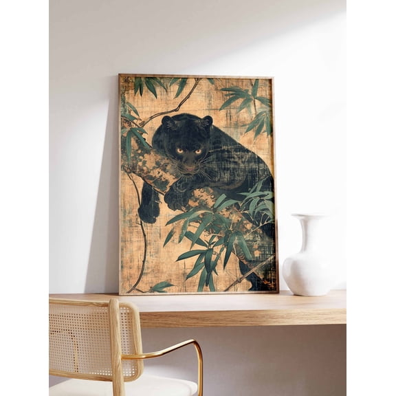 Vintage Botanical Tiger Poster, Unframed Paper Poster 8x10in