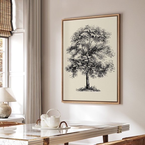 Vintage Botanical Tree Etching Unframed Paper Print