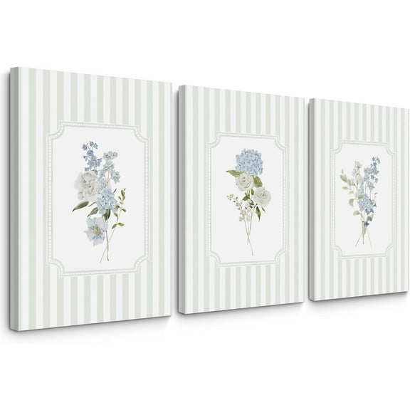 Vintage Botanical Wall Art Decor Antique Floral Canvas Wall Art Neutral Flower Prints Poster Vintage Farmhouse Pictures Painting for Living Room Bedroom Set of 3