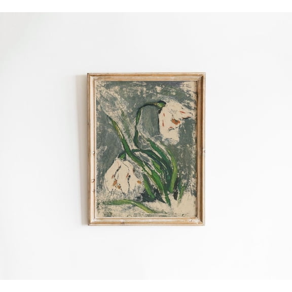 Vintage Botanical Wall Art, Grandmillennial Aesthetic Floral Print, Abstract Fine Art Decor, Art Poster Decor, Unframed Poster Size 24x36