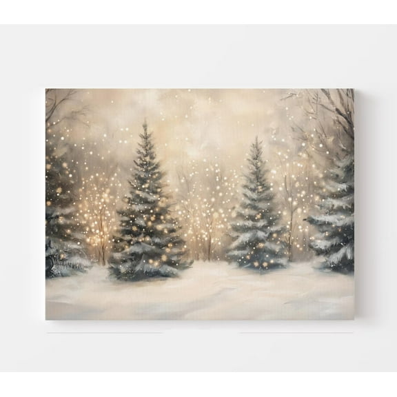 Vintage Botanical Winter Canvas Print Painting Dark Red Vintage Bonsai A Burgundy Bow Wall Art for Farmhouse Christmas Bedroom Living Room Home Decor Unframed