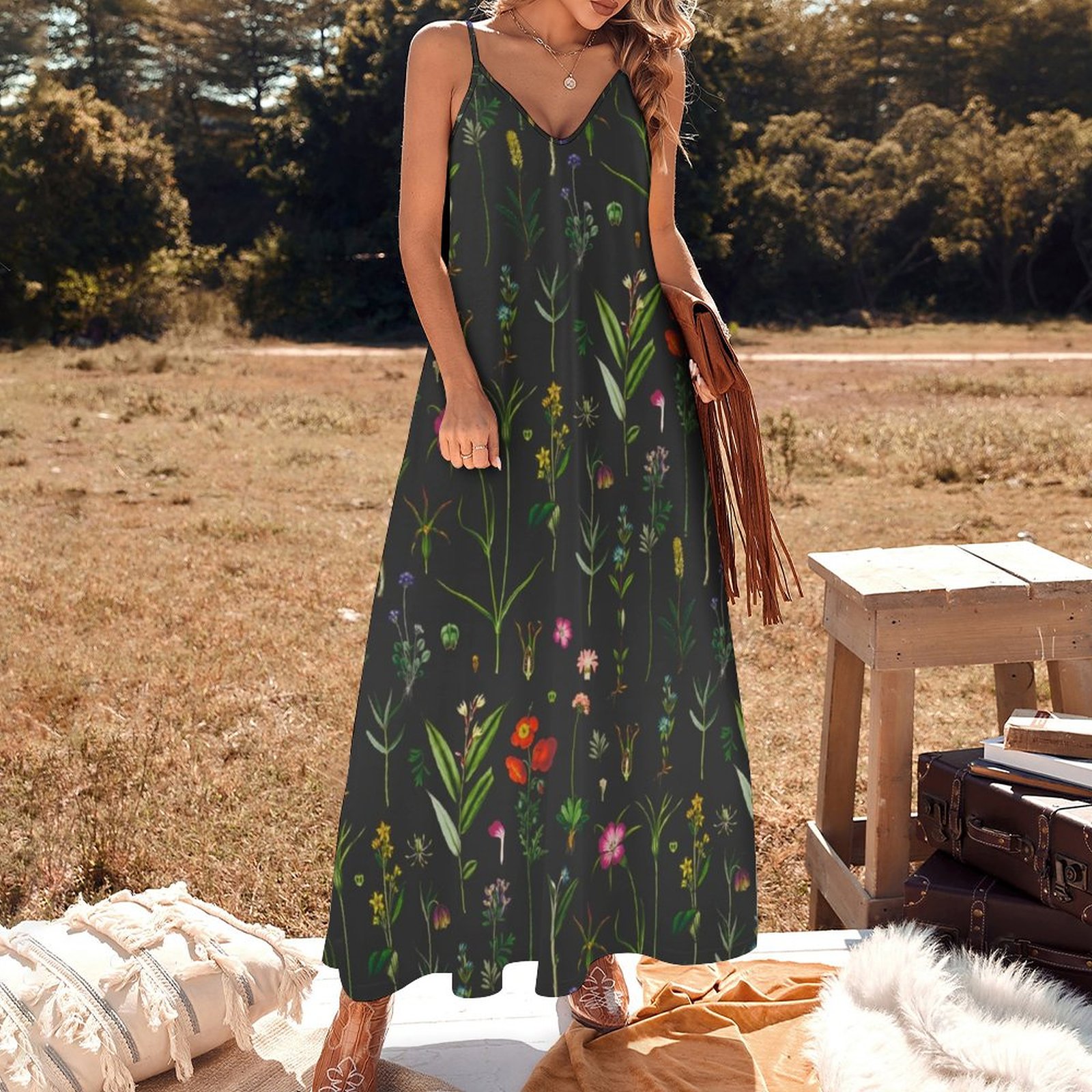 black maxi v neck dress Honey Black Maxi Dress - US 4