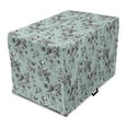 thumbnail image 1 of Vintage Botany Dog Crate Cover, Monochrome Floral Bouquet Sketch Muted Tone Background, Easy to Use Pet Kennel Cover Small Dogs Puppies Kittens, 7 Sizes, Seafoam Grey, by Ambesonne, 1 of 6