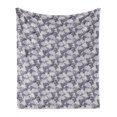 thumbnail image 1 of Vintage Botany Soft Flannel Fleece Throw Blanket, Continuous Hydrangea and Peony Floral Bouquet Print, Cozy Plush for Indoor and Outdoor Use, 60" x 80", Indigo Purpleblue, by Ambesonne, 1 of 5