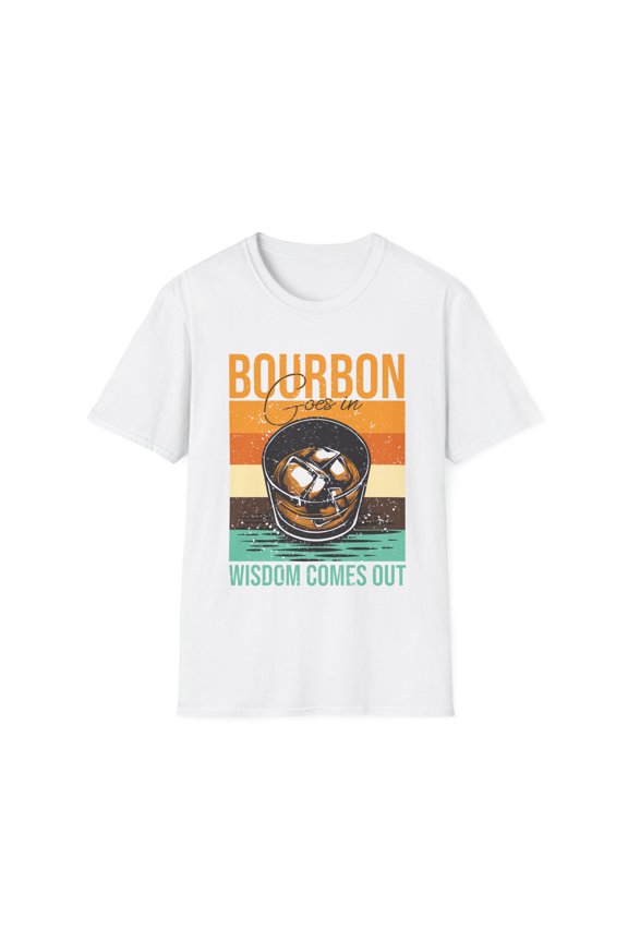 Vintage Bourbons Enthusiasts Wisdomous Drinkers Statements  Hilarious Drunk Stories Retro Illustration Sayings Unisex Softstyle T-Shirt
