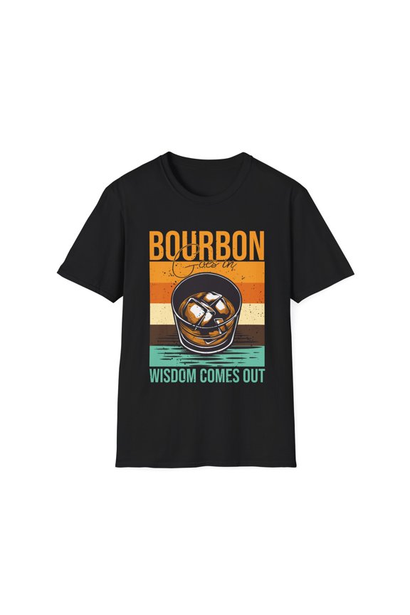 Vintage Bourbons Enthusiasts Wisdomous Drinkers Statements  Hilarious Drunk Stories Retro Illustration Sayings Unisex Softstyle T-Shirt