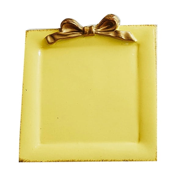 Vintage Bow Knot Jewelry Tray for Home Decor, Square Vanity Tray for Bedroom Dresser, Jewelry Dish Tray and Trinket Dish for Rings Bracelets Earrings Storage Organization