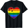 thumbnail image 1 of Vintage Bowling Heart LGBT Rainbow Flag Gay Pride Month T-Shirt, 1 of 4