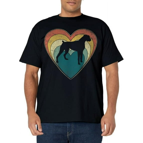 Vintage Boxer Dog Heart Valentines Day Boys Girls T-Shirt