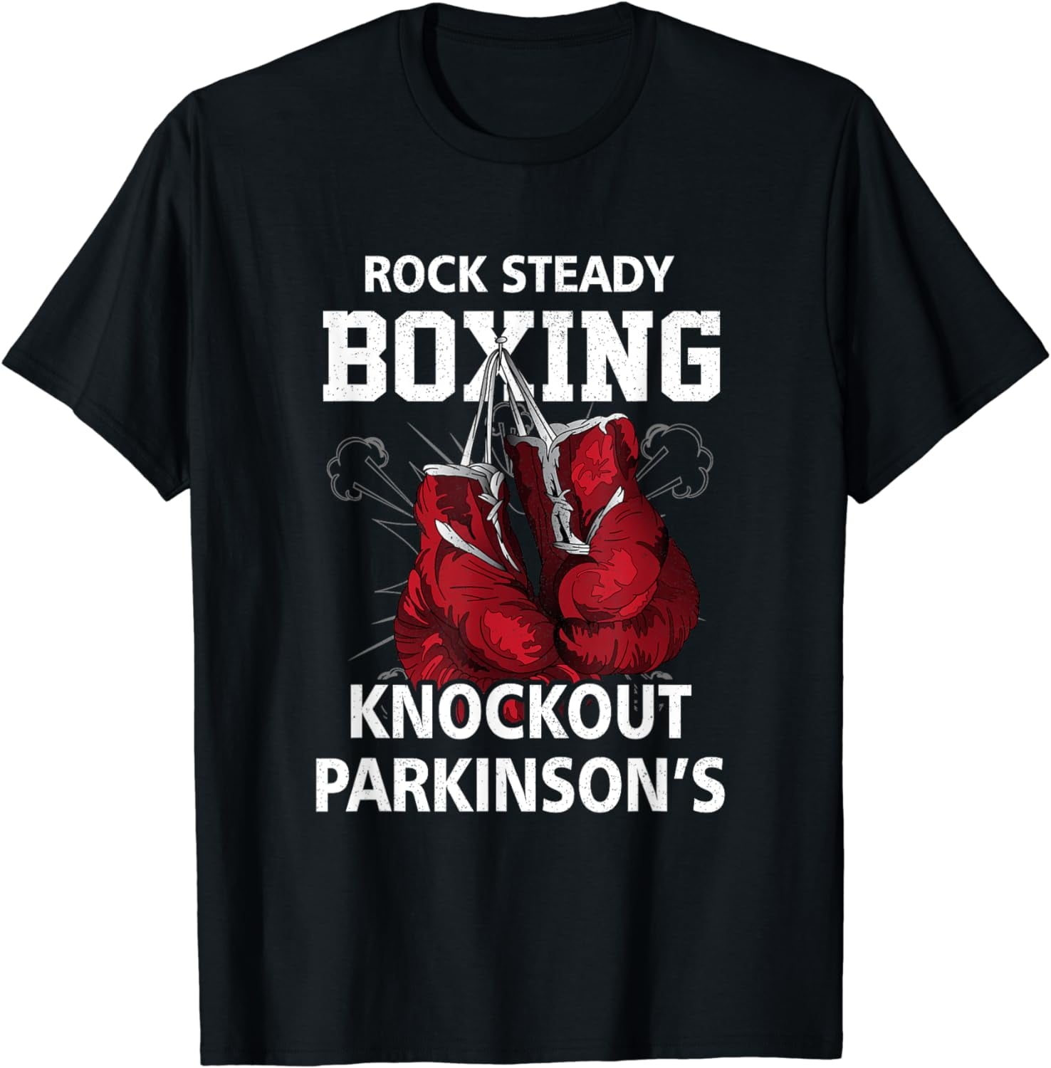 Vintage Boxing Gloves Rock Steadys Boxing Knockout Parkinson TShirt