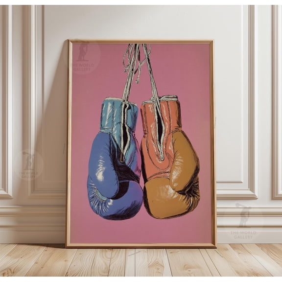 Vintage Boxing Gloves Strength Discipline Resilience Wall Decor Art, Unframed Poster