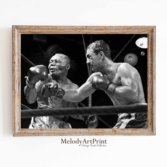 Vintage Boxing Photography Wall Art, Classic Fight Sports Decor