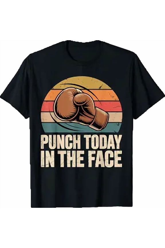 Vintage Boxing Punch Today in The Face Kickboxing Boxer T-Shirt