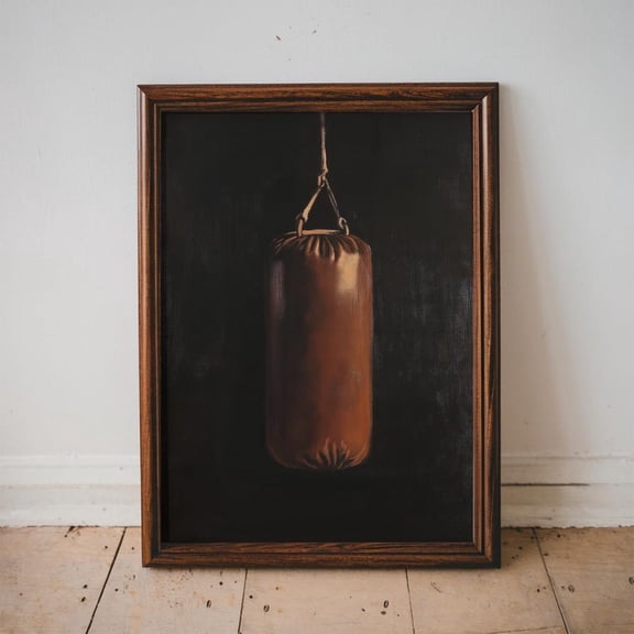 Vintage Boxing Punching Bag Dark Gym Wall Decor Classic Sports