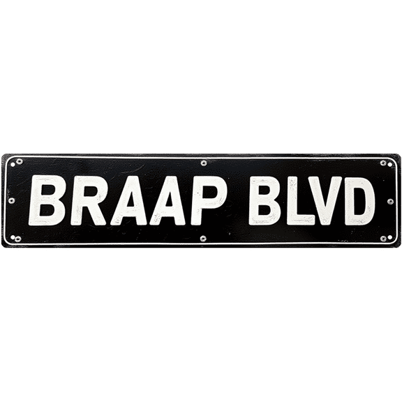 Vintage Braap Blvd Tin Sign - 16x4 Inch - Ideal for Garage, Dirt Bike Room, Man Cave Decor - Motocross Signs, Action Decor