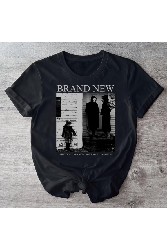 Vintage Brand New The Devil and God Are Raging Inside Me T-Shirt, Brand New Rock Band Deja Entendu Shirt, Unisex T-Shirt Crewneck Hoodies-TH52198