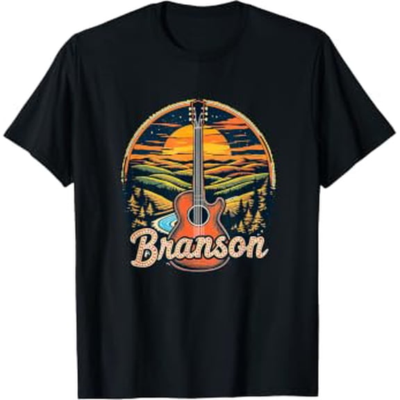 Vintage Branson Missouri Sunset Nature Cityscape Retro T-Shirt