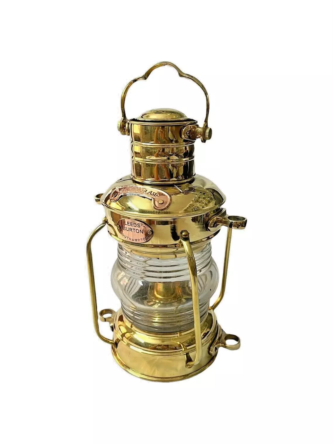 Vintage Brass Anchor Oil Lamp Collectible Nautical Maritime Ship Lantern Oil lamp Boat Light