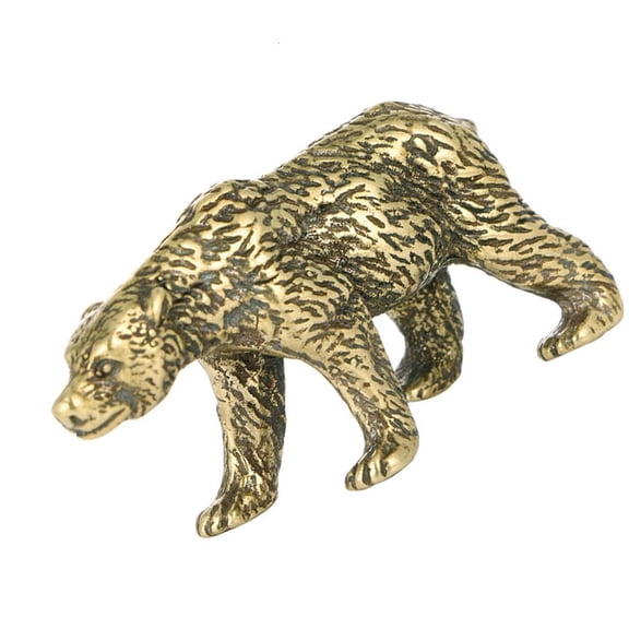 Vintage Brass Bear Miniature Statue Antique Finish Animal Figurine Ornament for Collectors and Home Decors Lover Gift