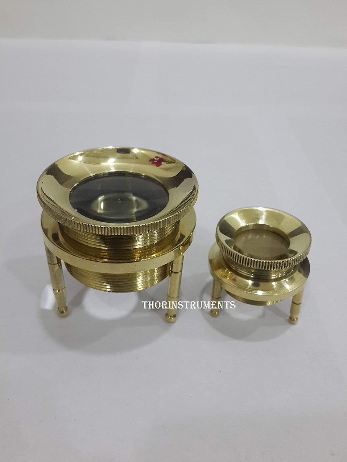 Vintage Brass Chart Magnifying Glass Set of 2 Magnifying Desk Map Reader Glass