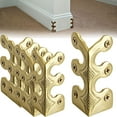 thumbnail image 1 of Vintage Brass Corner Protectors 4-Pack Wall Corner Guards Furniture Edge Protectors Decorative Metal Corner Covers Solid Copper Corner Guards for Home Office Furniture Protection, 1 of 5