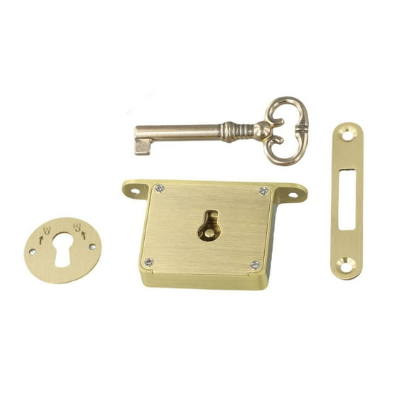 Vintage Brass Drawer Lock for Durable Antique Style Cabinet Hardware for Smooth