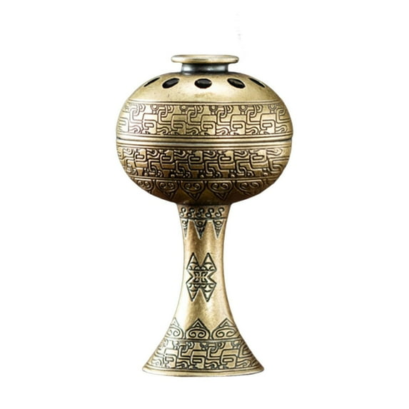 Vintage Brass Flower Design Incense Burner For Home And Buddha, 9 Holes Incense Stick Holder With Lid, Multi-Functional Incense Diffuser For Relaxation And Gift Giving