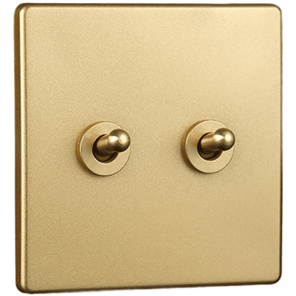 Vintage Brass For Toggle Switch Socket AC100-250V with PC Panel for Stable Electrical Performance in Hotels (2 Gang)