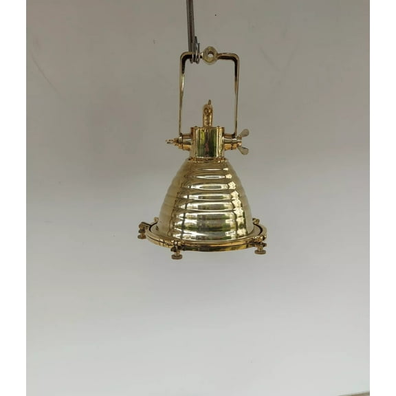 Vintage Brass Hanging Deck Light Nautical Chandelier