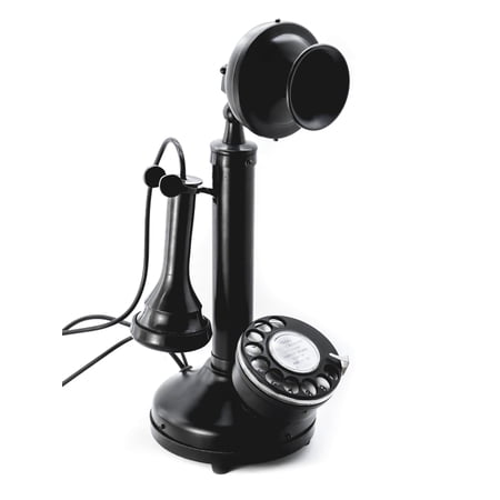 House Of Antique Vintage Brass & Iron Rotary Telephone – Retro Decorative Antique Phone (Black)