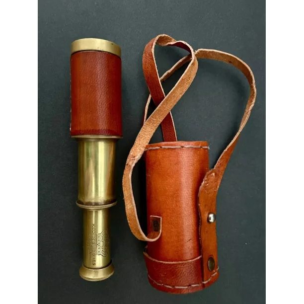 Vintage Brass Kelvin & Hughes 6-Inch Handheld Telescope – Antique