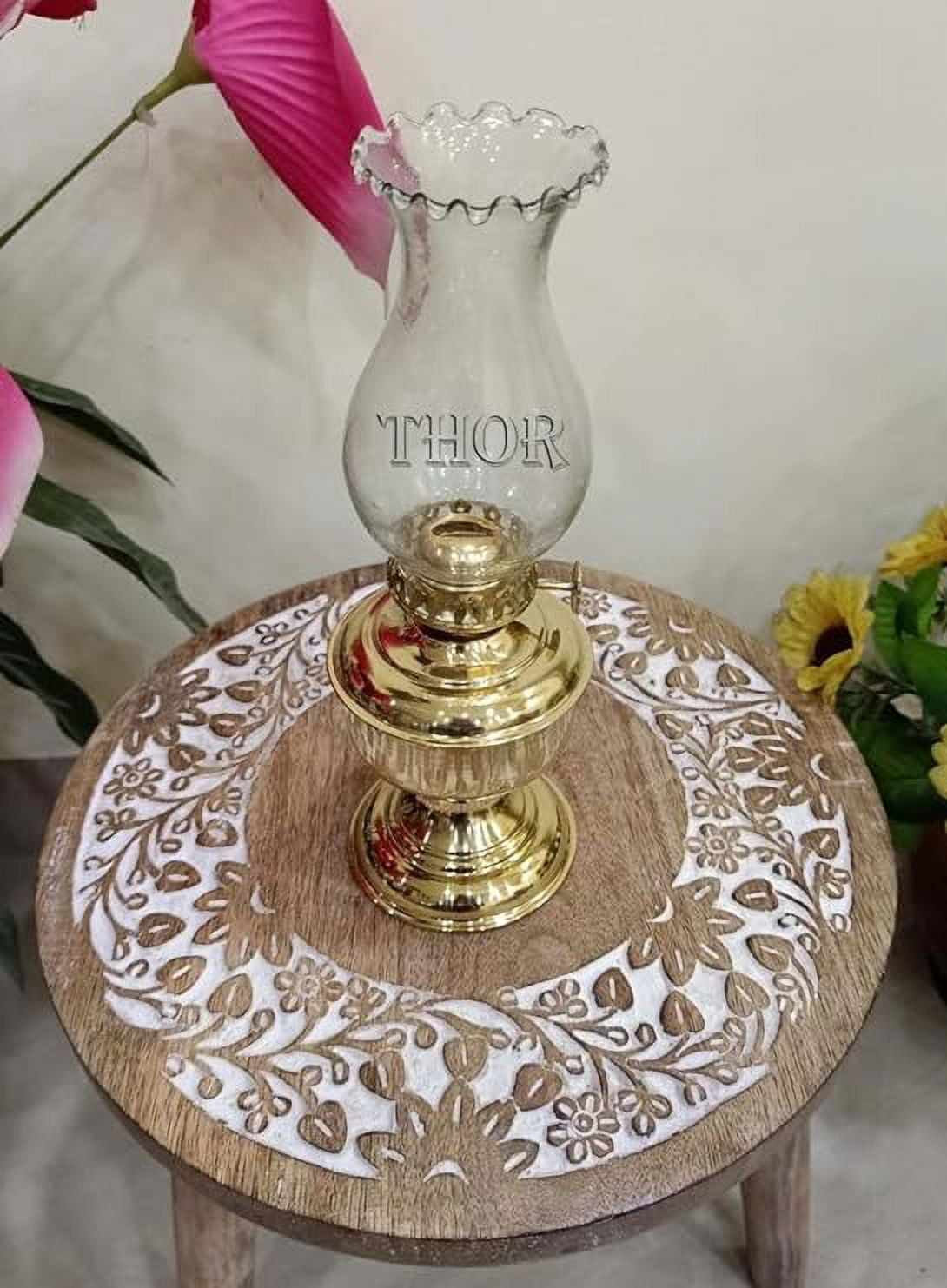 Vintage Brass Mini Oil Lamp, Glass Oil Lamp Nautical for Home Decor Rustic Vintage Home Decor Gifts