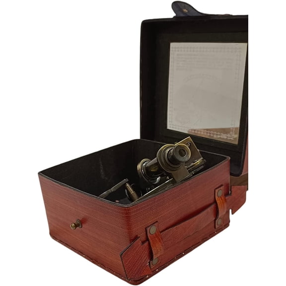 Vintage Brass Nautical Sextant with Wooden Storage Box, Antique Marine Navigation Instrument, Maritime Desk Decor, Sailor Gift & Collectible