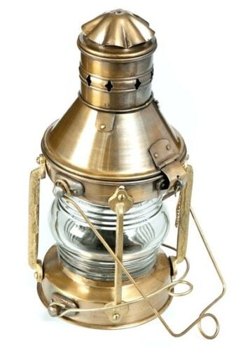 Vintage Brass Navy Ship Oil Lantern Oil Kerosene Burner Old